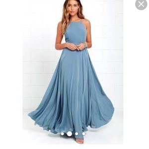 Lulus Mythical Kind of Love Slate Blue Dress- NEW